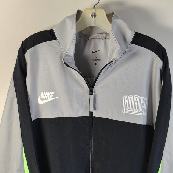 Nike Force Zip Up Track Jacket Mens Size Large Gray Green Full Zip - Picture 3 of 14